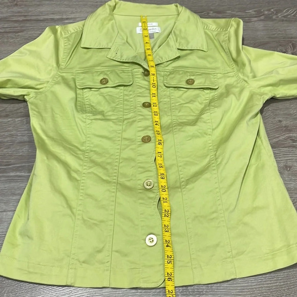 CJ Banks Stretch Scalloped Edge Green Jacket X (14W) - Picture 14 of 16